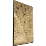 Glasdekor Nástěnné hodiny 30x60cm struktura textil pytle Materiál: plexi