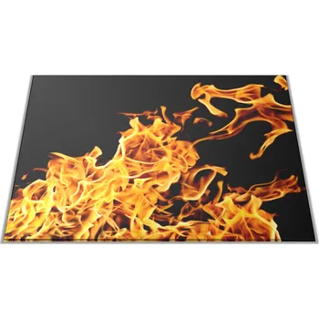Kuchyňské prkénko Glasdekor Skleněné prkénko plamen ohně na černém Prkénko: 30x20cm