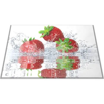 Kuchyňské prkénko Glasdekor Skleněné prkénko ovoce jahody ve vodě Prkénko: 30x20cm