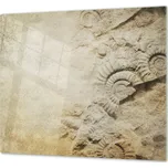 Glasdekor Ochranná deska vintage s fosiliemi Rozměr V/Š: 40x40 cm, Lepení na zeď: S lepením na zeď