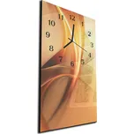 Glasdekor Nástěnné hodiny 30x60cm sytě oranžová vlna Materiál: kalené sklo