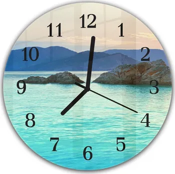 Hodiny Glasdekor Nástěnné hodiny pr.30cm východ slunce nad mořem Materiál: plexi