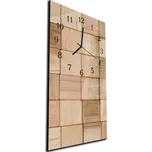 Glasdekor Nástěnné hodiny přírodní hranoly 30x60cm Materiál: kalené sklo