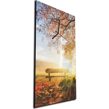Hodiny Glasdekor Nástěnné hodiny 30x60cm podzimní příroda Materiál: plexi