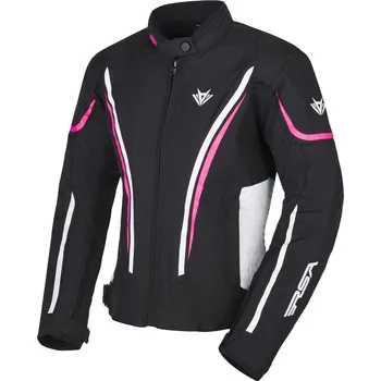 Moto bunda Dámská bunda na motorku RSA Wasp černo-bílo-růžová XS