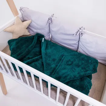 Dětská deka Tulimese Zavinovací beránková deka zelená VELIKOST DEKY:: 85X85 CM - VĚK 0–6 MĚSÍCŮ