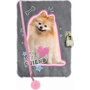 PLYŠOVÝ DENÍK S ZÁMEČKEM A5 PES ST. MAJEWSKI