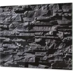Glasdekor Ochranná deska tmavě šedá kamenná zeď Rozměr V/Š: 40x40 cm, Lepení na zeď: Bez lepení na zeď