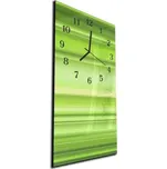 Glasdekor Nástěnné hodiny 30x60cm sytě zelené dynamické pruhy Materiál: kalené sklo