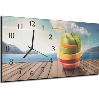 Hodiny Glasdekor Nástěnné hodiny mix jablko molo u jezera 30x60cm Materiál: plexi