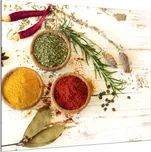 Glasdekor Skleněný obklad do kuchyně koření na bílém dřevě Rozměr V/Š: 70 x 100 cm