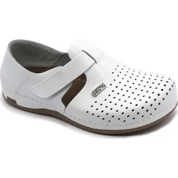 Zdravotnický oděv Leon 709 Pánská pracovní celokožená uzavřená zdravotní obuv Barva: Bílá, Velikost: 45