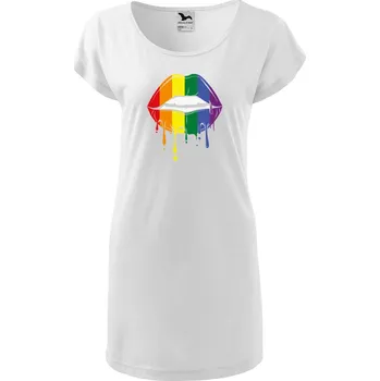 Dámské tričko DOBRÝ TRIKO Dámské tričko/šaty Pride ústa Velikost: XS, Barva: Bílá