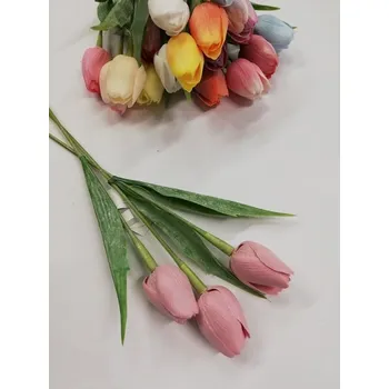 umělá květina Dekorační umělá květina - tulipán nafialovělý