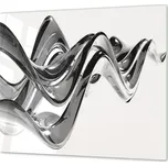 Glasdekor Ochranná deska černá skleněná vlna abstrakt Rozměr V/Š: 60x60 cm, Lepení na zeď: S lepením na zeď