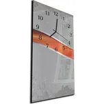 Glasdekor Nástěnné hodiny 30x60cm abstraktní oranžový pás Materiál: kalené sklo