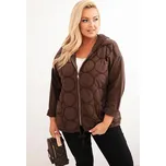 Kesi Dámská mikina Plus Size ART3802 na zip Barva: Hnědá, Velikost: UNI