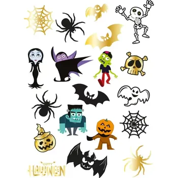 Odstranitelné tetování PartyPal Halloween 129715 dočasná tetování Monsters 19 ks