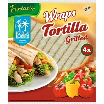 Trvanlivě pečivo Funtastic Tortilla grilovaná (4x25cm) 250g