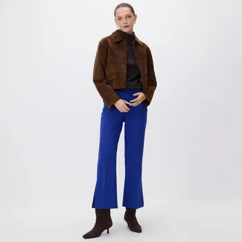 Dámské kalhoty Reserved - Kalhoty s rozparkem petite - indigová - YT336-57X - YT336-57X-XS