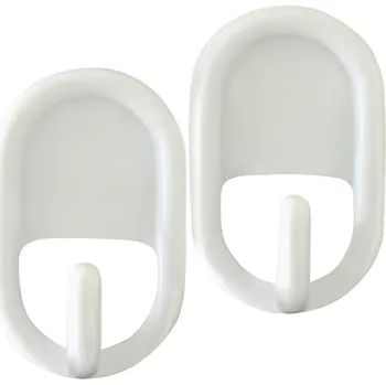 Věšák Toro Háčky samolepící bílé oválné plastové 2ks