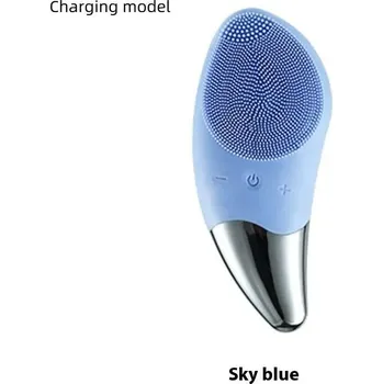 Přípravek na čištění pleti a oči Čisticí kartáček na pleť elektrický | pleťová pomůcka - Nabít modrou