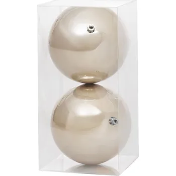 Vánoční dekorace MagicHome vianočné gule na stromček béžové, 12 cm, 2ks