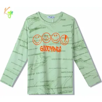 Chlapecké tričko dlouhý rukáv Kugo DT9419 zelené (Moderní bavlněné tričko pro kluky)