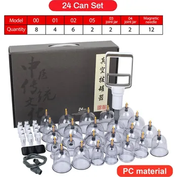 Masážní přístroj Vakuové masážní baňky sada | masážní pomůcky - 24 tlustých šálků