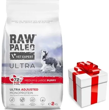 Krmivo pro psa Vetexpert Raw Paleo Ultra Beef Puppy Medium/Large 2kg + překvapení pro vašeho psa ZDARMA