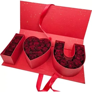 Červený I Love You Box růží 001