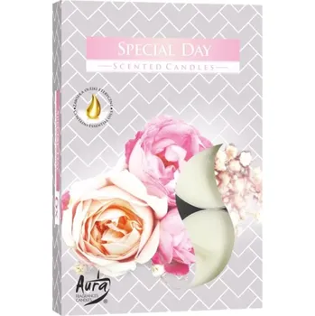 Svíčka Čajová svíčka vonná speciální den - Bispol 6 ks 4 hod (15 x 39 mm)