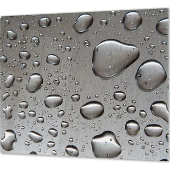 Příslušenství pro sporák Glasdekor Ochranná deska šedý nerez s kapkami vody Rozměr V/Š: 40x60 cm, Lepení na zeď: Bez lepení na zeď