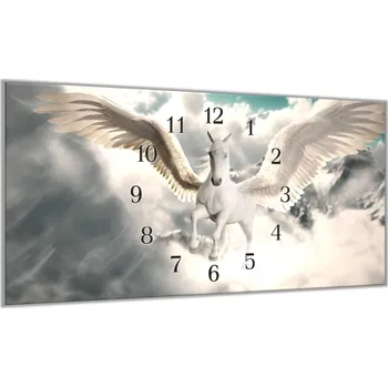 Hodiny Glasdekor Nástěnné hodiny 30x60cm kůň pegas Materiál: plexi