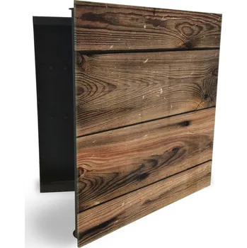 Skříňka na klíč Glasdekor skříňka na klíče - tmavé dřevěné desky Otevírání: Pravé, Barva skříňky: Černá