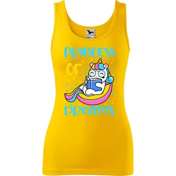 Dámské tílko s potiskem Princess of dreams Velikost: M, Barva: Žlutá