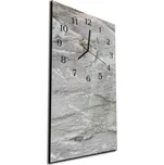 Glasdekor Nástěnné hodiny 30x60cm detail šedá kamenná zeď Materiál: kalené sklo