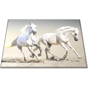 Kuchyňské prkénko Glasdekor Skleněné prkénko dva běžící bílí koně Prkénko: 30x20cm