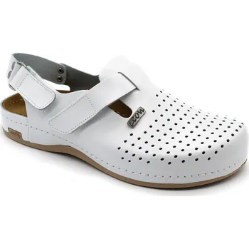 Zdravotnický oděv Leon 701 Pánská pracovní celokožená zdravotní obuv Barva: Bílá, Velikost: 43