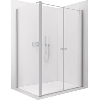 CERANO - Sprchový kout Antelo L - L/P - 6 mm - chrom, transparentní sklo - 120x80 cm - otočný