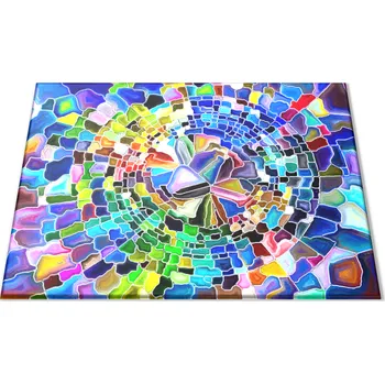 Kuchyňské prkénko Glasdekor Skleněné prkénko abstraktní styl modrá vitráž Prkénko: 30x20cm