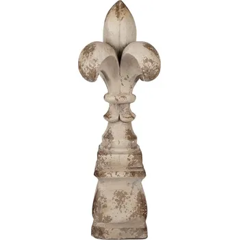Béžová antik dekorace lilie Fleur-de-lis - Ø 25*66 cm
