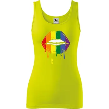 Dámské tílko s potiskem Pride ústa Velikost: L, Barva: Limetková