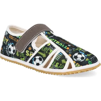 Dívčí bačkory Barefoot dětské přezůvky Jonap - Home fotbal otevřené černé Velikost: 29.5