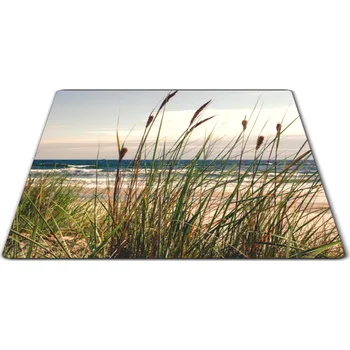 Kuchyňské prkénko Glasdekor Skleněné prkénko tráva na pláži a moře Prkénko: 30x20cm