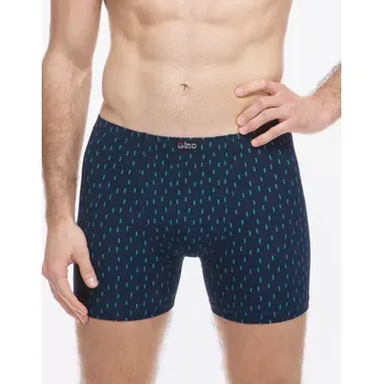 Boxerky GINA pánské boxerky s delší nohavičkou, delší nohavička, šité, s potiskem 74181P lékořice akvamarín 50/52