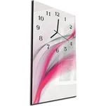 Glasdekor Nástěnné hodiny 30x60cm šedo růžová vlna Materiál: kalené sklo