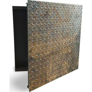 Železářství Glasdekor skříňka na klíče - starý kovový plech Otevírání: Pravé, Barva skříňky: Bílá