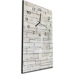 Glasdekor Nástěnné hodiny 30x60cm smetanový kamenný obklad Materiál: kalené sklo