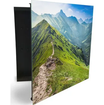 Skříňka na klíč Glasdekor skříňka na klíče - pěšina v horách Otevírání: Levé, Barva skříňky: Bílá